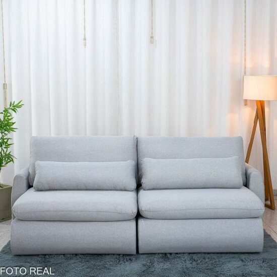 Sof� Retr�til Amaranto 2.30m Linho Gelo 100 - Sem Caixa