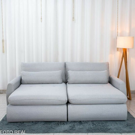 Sof� Retr�til Amaranto 2.30m Linho Gelo 100 - Sem Caixa