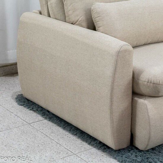 Sof� Retr�til Amaranto 2.30m Linho Bege Cru - Sem Caixa