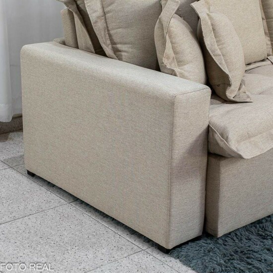 Sof� Retr�til Bolt 2.40m Linho Bege Cru 08 - Sem Caixa