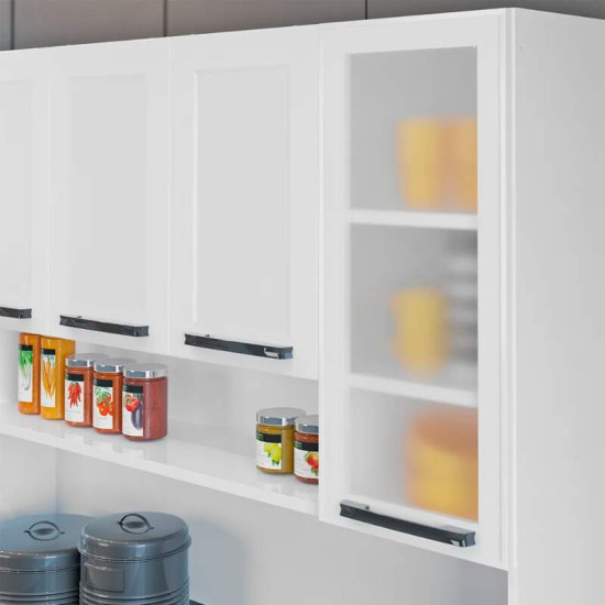 Kit de Cozinha em A�o 1,40m Floren�a Branco 8 Portas 2 Gavetas - Itatiaia
