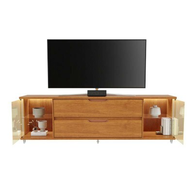 Rack �reon Larg. 1.82m Cinamomo 2 Portas Reflect C/LED 2 Gavetas Para TV's at� 70'' - JCM
