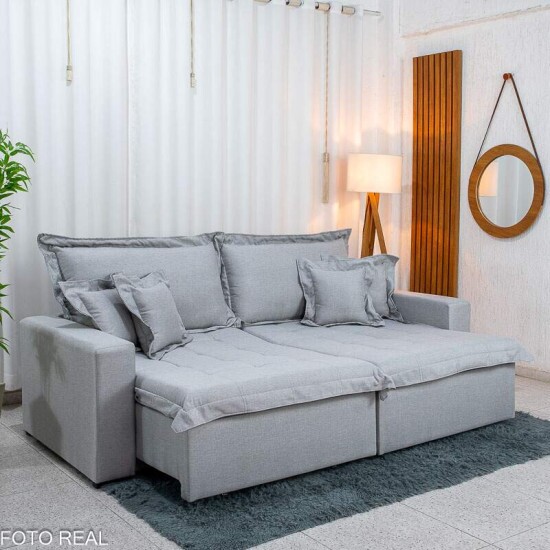 Sof� Retr�til Bolt 2.40m Linho Gelo - Sem Caixa