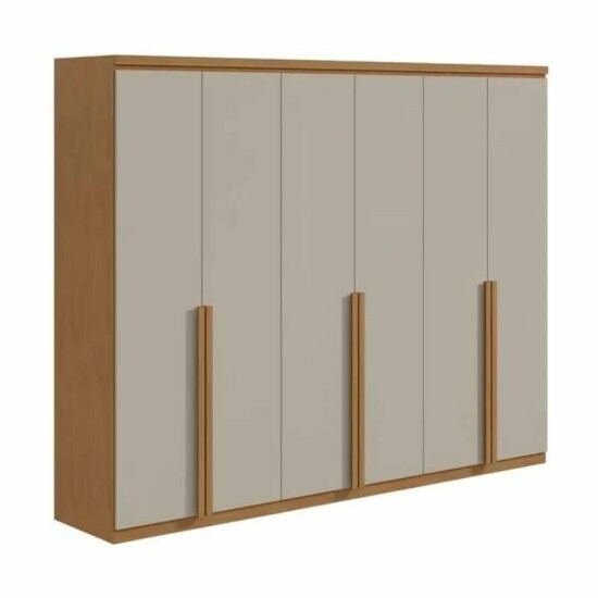 Guarda-roupa Casal 2,30m Alonzo Am�ndoa/Off 6 Portas 4 Gavetas - Lopas