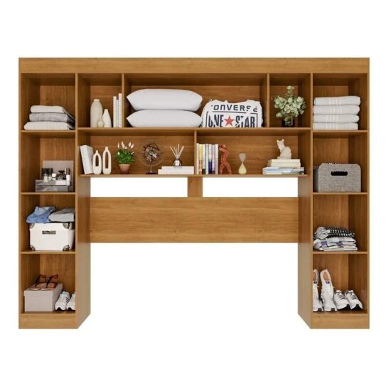 Modulado Apolo Premium + Modulado de Canto Fortaleza + Guarda-roupa Recife 6 Portas Cinamomo/Off - Sall�to