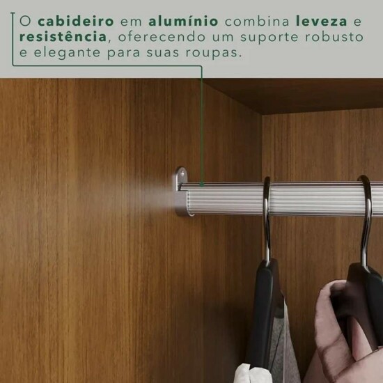 Modulado Apolo Premium + Modulado de Canto Fortaleza + Guarda-roupa Texas Premium 6 Portas Cinamomo/Off - Sall�to