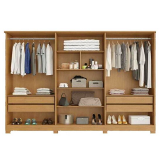 Guarda-roupa Nina 2.12m Nature/Off 6 Portas 4 Gavetas C/p�s - Bianchi