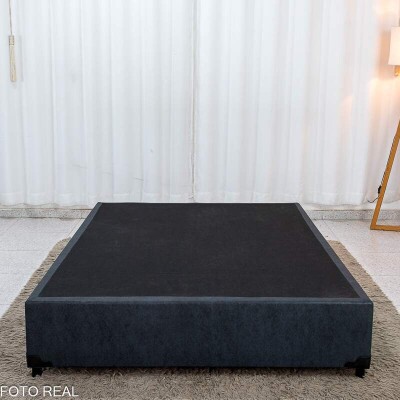 Base Box Casal Linh�o Grafite Blindada 138x188x35 cm - Elitebox