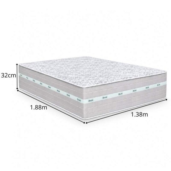Colch�o Casal Molas Ensacadas Carbon Anjos + Base Box Ba� Casal Linh�o Grafite Blindado Elitebox - 138x188x67