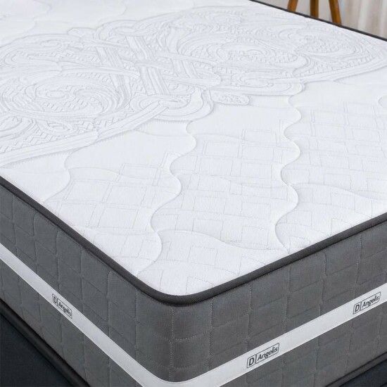 Colch�o Casal Molas Ensacadas Carbon Anjos + Base Box Ba� Casal Linh�o Grafite Blindado Elitebox - 138x188x67