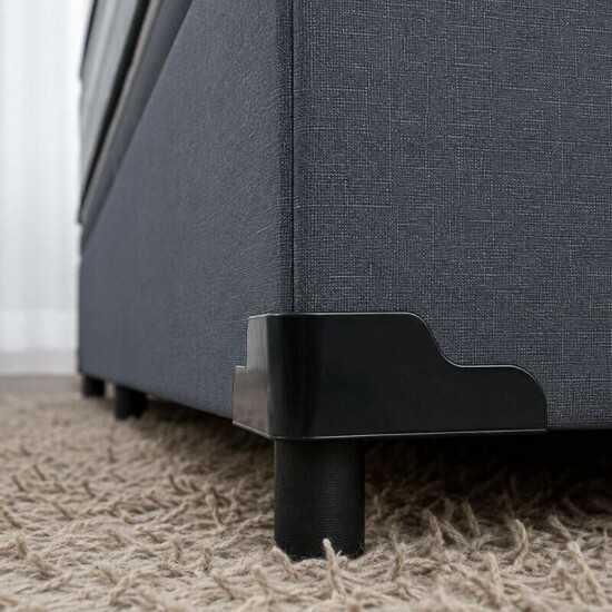 Colch�o Casal Molas Ensacadas Carbon Anjos + Base Box Ba� Casal Linh�o Grafite Blindado Elitebox - 138x188x67