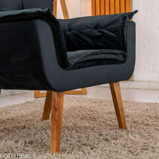 Poltrona Marlete Veludo Preto