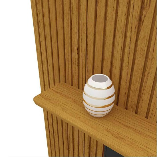 Painel Nobre Larg. 2.30m Naturale Ripado 100% MDF C/ Led para TV at 85\\\" - Gelius