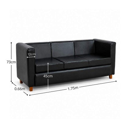 Sof� 3 Lugares Marselia Corino Preto 300 Almofadas Soltas - 1,75m