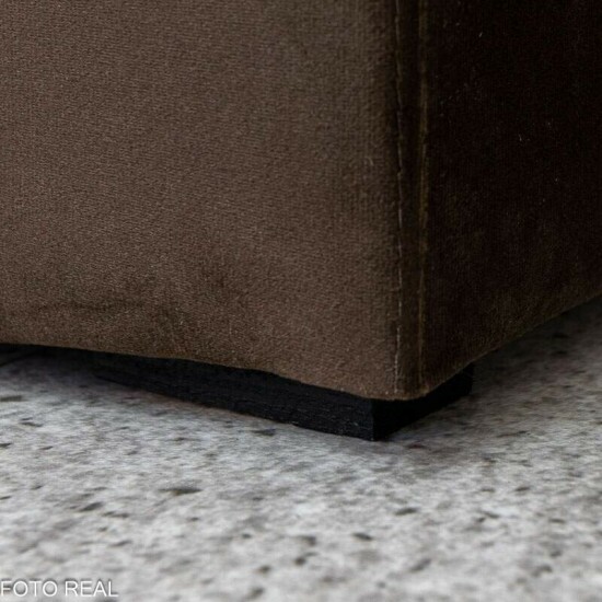Sof� de Canto Retr�til Reclin�vel N�poles 2.75 m Veludo Marrom 204/06
