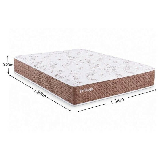 Colch�o Casal Molas Ensacadas Privilege Paropas 138x188x23 cm | Suporta at� 200kg
