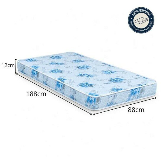Colch�o Solteiro Espuma D20 Dream Soft Ortobom 88x188x12 cm - Suporta at� 80kg