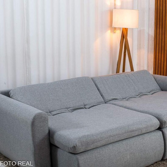 Sof� Retr�til Reclin�vel Meriva 2.30m Linho Cinza Claro - Sem Caixa