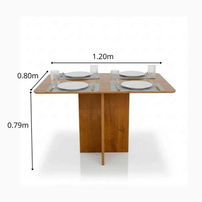 Mesa de Jantar Salina Tampo 120x80 Londres Cinamomo - Cel M�veis