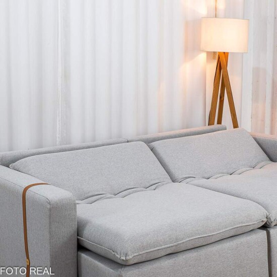 Sof� Retr�til Luma 2.30m Linho Cinza Gelo - Sem Caixa