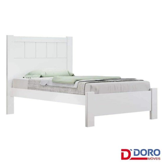 Cama Solteiro Prim�cia Branco D Doro + Cama Auxiliar Solteiro Barcelona Branco Tebarrot