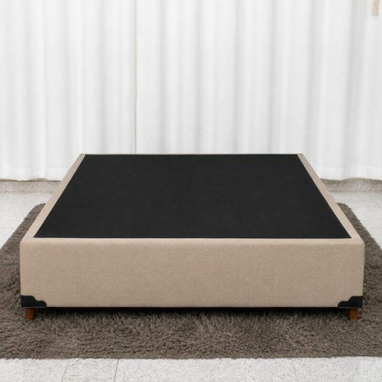 Base Box Casal Linh�o Bege Blindado 138x188x35 cm - Elitebox