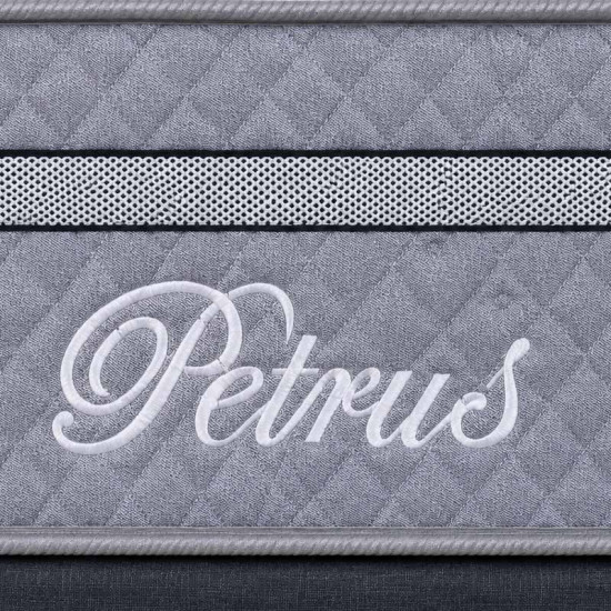 Colch�o Casal Molas Ensacadas Petrus Clean Paropas + Base Box Casal Linh�o Grafite Blindado Elitebox - 138x188x65