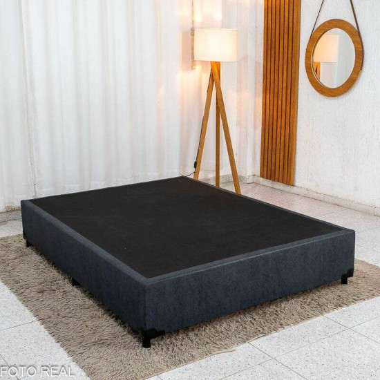 Colch�o Casal Molas Ensacadas Petrus Clean Paropas + Base Box Casal Linh�o Grafite Blindado Elitebox - 138x188x65