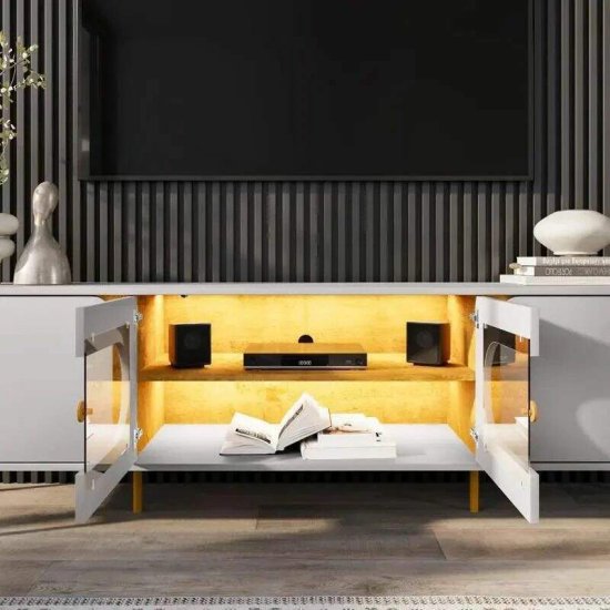 Painel 1,80m Ripado Plus Modular Nature JB Bechara + Prateleira 1.80m Luci com LED Nature JB Bechara + Rack Bancada 1,80m Juquehy Off/Nature com LED para TV at� 75\\\" - Bechara