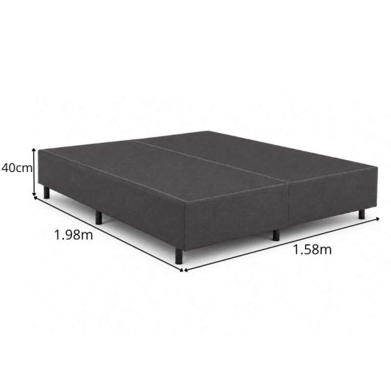 Base Box Queen Linho Grafite 158x198x40 cm - Gazin