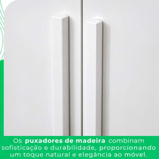 Guarda-roupa Solteiro 1,21m Recife Branco 4 Portas 2 Gavetas com P�s - Sall�to