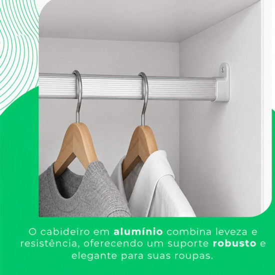 Guarda-roupa Solteiro 1,21m Recife Branco 4 Portas 2 Gavetas com P�s - Sall�to