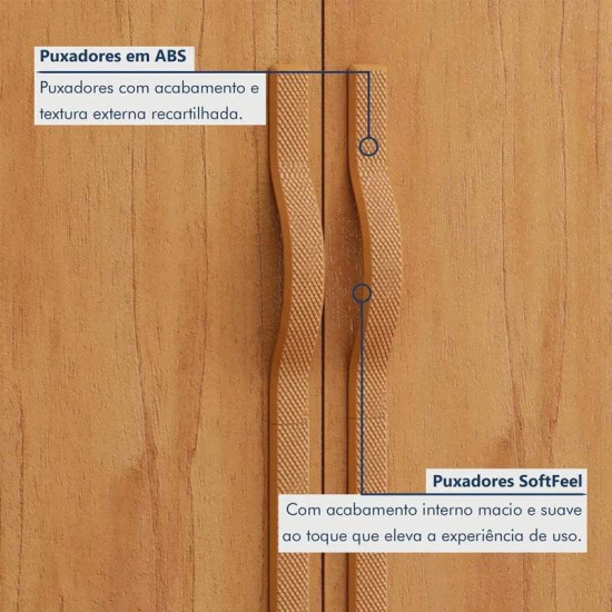 Guarda-roupa Casal 2,71m Suavit� Am�ndoa Clean 6 Portas 6 gavetas - Lopas