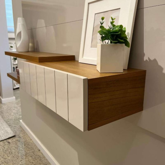 Painel Monza 1,35m Cinamomo/Off para TV at� 55\\\" - Artely