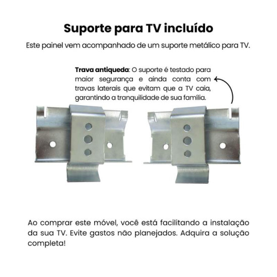 Painel Monza 1,35m Cinamomo/Off para TV at� 55\\\" - Artely