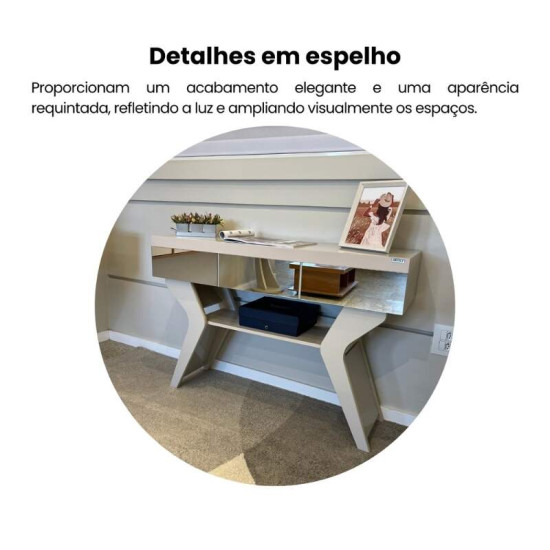 Aparador 1,20m Houston Off com Espelho - Artely