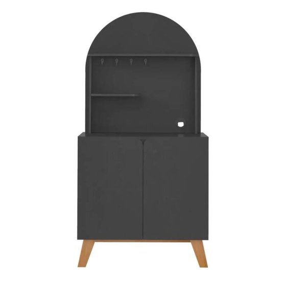 Cantinho do Caf� 0,80m Viena Preto 2 Portas - Artely