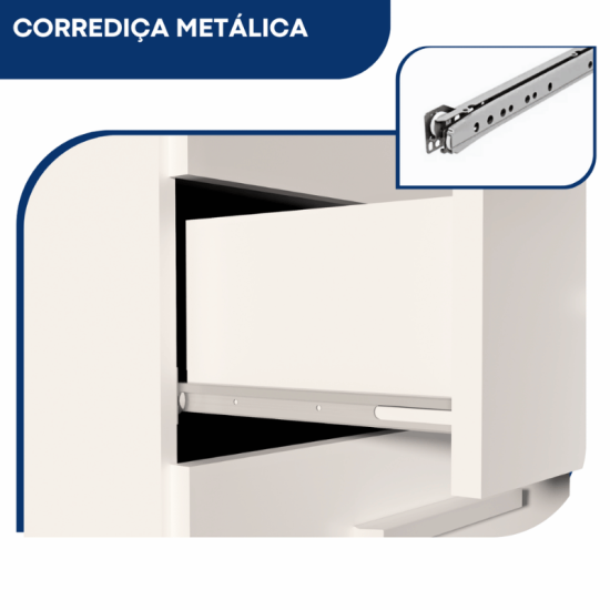 C�moda 0,53m Carol 44 Branco 4 Gavetas - Batrol