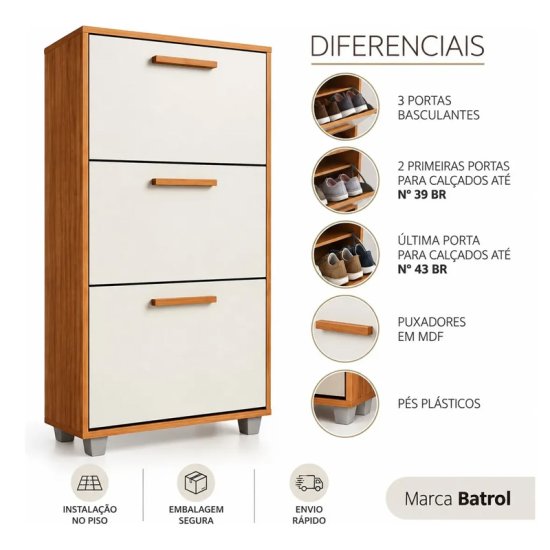 Sapateira 0,64m Advantage 38 Freij�/Off 3 Portas - Batrol