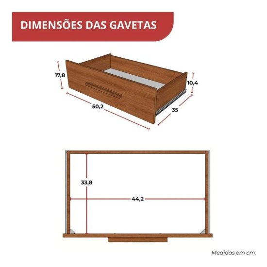 Guarda-roupa Solteiro 1,53m Carol 38 Freij�/Off 6 Portas 4 Gavetas - Batrol