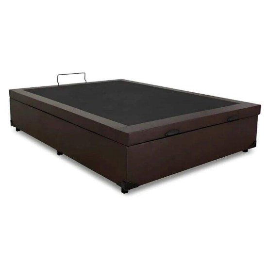 Base Box Ba� Casal Eli Korino Marrom Blindado 138x188x42 cm - Nature