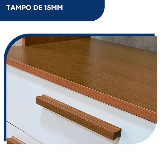 Arm�rio de Cozinha 0,89m Carol 38 Freij�/Off 5 Portas 1 Gaveta - Batrol