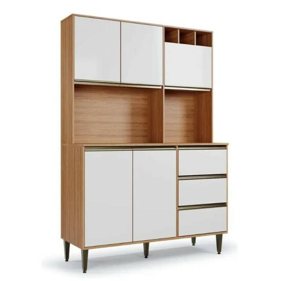 Arm�rio de Cozinha 1,20m Versatti 38 Freij�/Off 5 Portas 3 Gavetas - Batrol