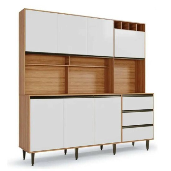 Arm�rio de Cozinha 1,93m Versatti 38 Freij�/Off 7 Portas 3 Gavetas - Batrol