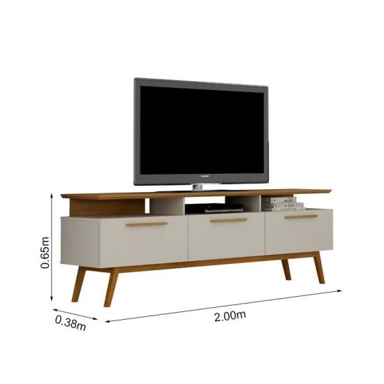 Rack Bancada S�o Paulo Larg.2.00m Off/Cinamomo para TV at� 70\\\" - Valdemoveis