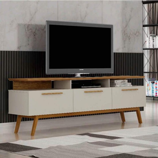 Rack Bancada S�o Paulo Larg.2.00m Off/Cinamomo para TV at� 70\\\" - Valdemoveis