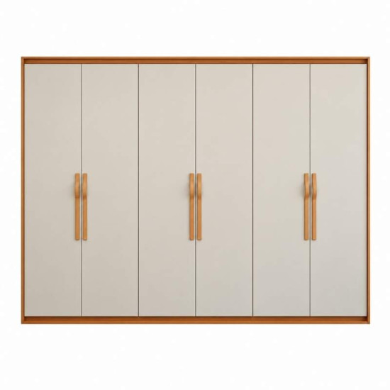 Guarda-roupa Casal 2,71m Suavit� Am�ndoa Clean/Off 6 Portas 6 gavetas - Lopas