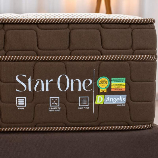 Colch�o Queen Ortop�dico Star One Anjos + Base Box Queen Sued Marrom Ortobel - 158x198x67
