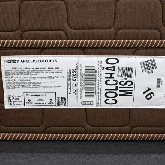Colch�o Queen Ortop�dico Star One Anjos + Base Box Queen Sued Marrom Ortobel - 158x198x67
