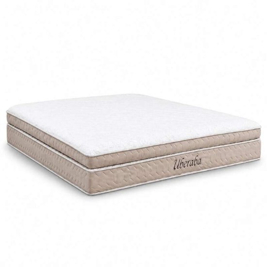 Colch�o Queen Espuma Viscoel�stica Uberaba ColchoMinas + Base Box Ba� Queen Confort Linh�o Petr�leo Blindado Issacar - 158x198x75